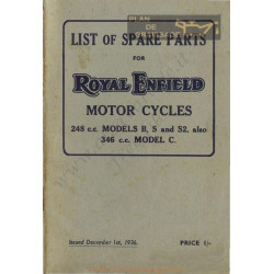 Royal Enfield 1936 Model B S S2 248cc Model C 348 Spare Part