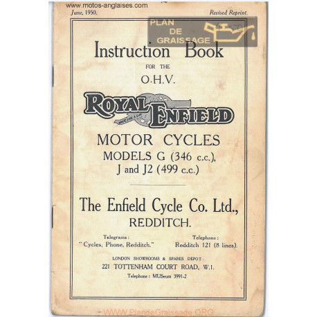 Royal Enfield 346cc 499cc G J2 Ibook 1950