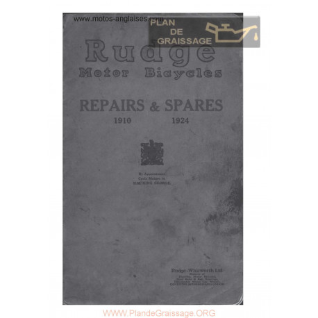 Rudge 499cc Motor Bicycles Repairs Spares 1910 1924