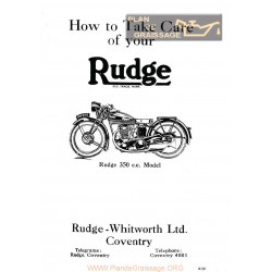 Rudge How To Take Care Of Your Rudge