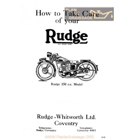 Rudge How To Take Care Of Your Rudge