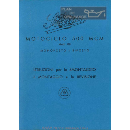 Sertum 500 Mcm Monoposto E Biposto Manuale Di Officina Edizione Del 1942