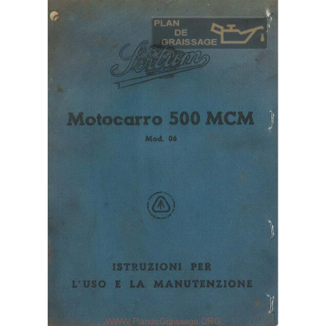 Sertum Motocarro 500 Mcm Uso E Manutenzione Edizione Del 1944
