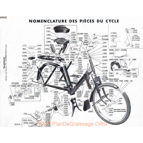 Solex Velosolex 3800 Nomenclature Cadre