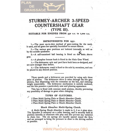 Sturmey Archer Caja Cambio Type Ls Lw Hw Lista De Repuesto E Instrucciones 1931 Ingles