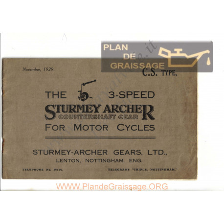 Sturmey Archer Cs 3speed Motor Cycles 1929