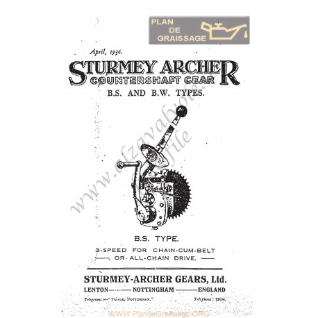 Sturmey Archer Tipo Bw Cat Ricambi 1936