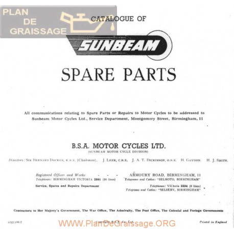 Sunbeam S7 S8 Despiece Ingles