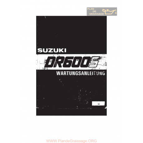 Suzuki Dr 600 S 85 86 Repair Manual