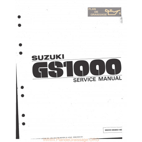 Suzuki Gs 1000 80 Service Manual