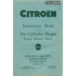 Citroen 6 Cyl Drivers Handbook 1949