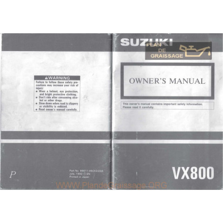 Suzuki Vx 800 1990 1993 Manual De Intretinere
