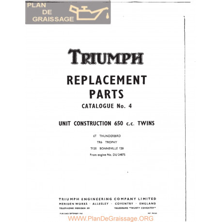 Triumph 1966 650 Unit Twins All Models Export