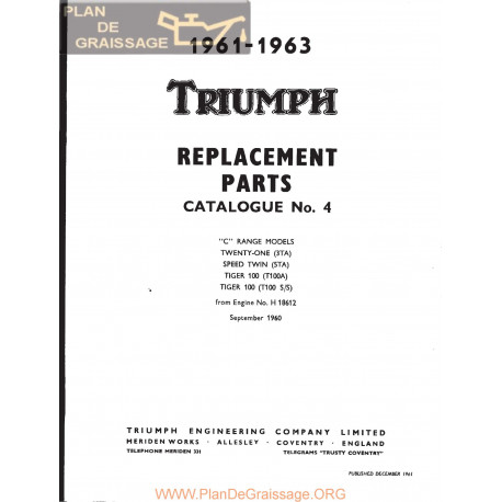 Triumph 350 500 Unit Twins Parts 1961 1963 Book Export
