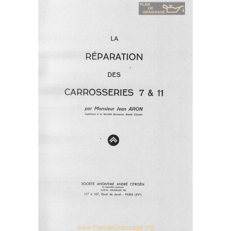 Citroen 7cv 11cv Reparation Carrosserie1935