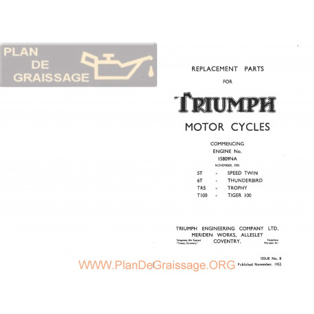 Triumph 5t 6t Tr5 T100 1952 Speed Twin