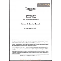 Triumph Daytona 955i Speedtriple 02 Service Manual
