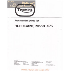 Triumph Hurricane 1973 Parts Book