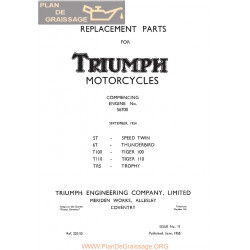 Triumph Pre Unit 650 Parts Book 1955