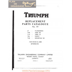 Triumph Pre Unit 650 Parts Book 1959