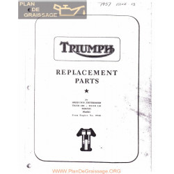 Triumph Pre Unit Parts Book 1957