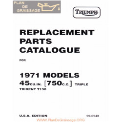 Triumph T150 1971 Parts Book