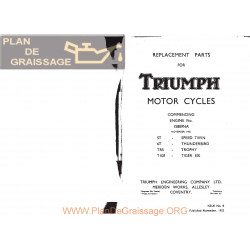 Triumph Tri 500 650 Parts 1952 Book