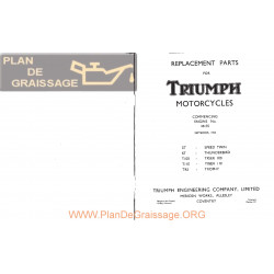 Triumph Tri 500 650 Parts 1954 Book