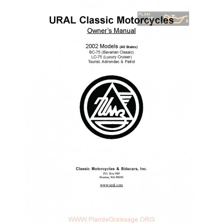 Ural Classic Motorcycles 02 Owners Manual