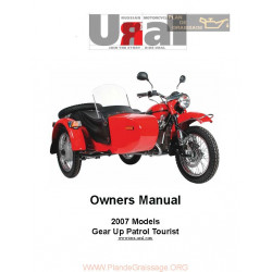 Ural Gear Up Patrol Tourist 2007 Manual De Intretinere