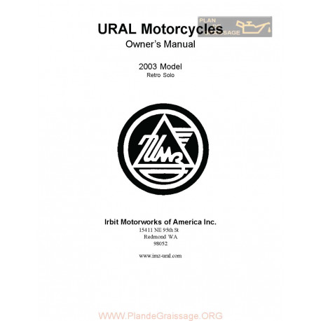 Ural Retro Solo 2003 Manual De Intretinere