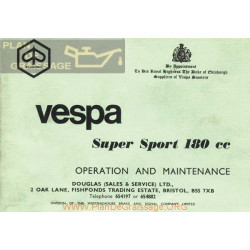 Vespa 180 Super Sport Manual Uso Y Mantenimiento Gb