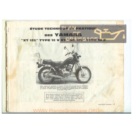 Yamaha Sr Xt 125 Service Manuel