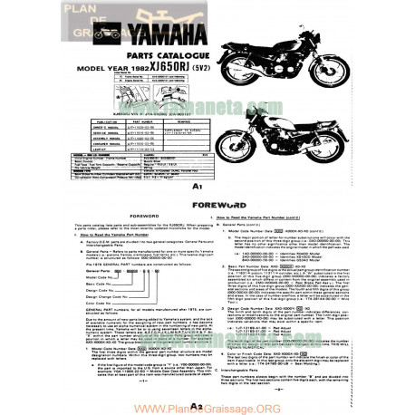 Yamaha Xj 650 5v2 1982 Ingles Despiece