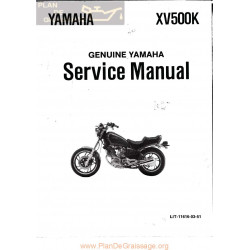 Yamaha Xv 500 K Virago 1993 Manual De Intretinere