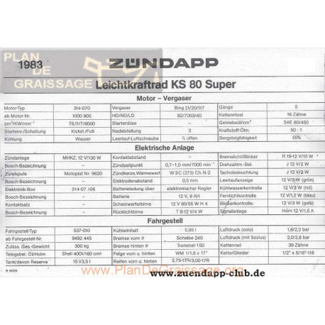 Zundapp Leichtkraftrad Ks 80 Su Super 1983