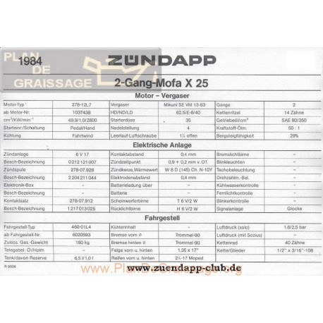 Zundapp Mofa Za X 25 1984