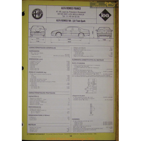 Alfa Romeo 164 2000 Twin Spark Fiche Technique