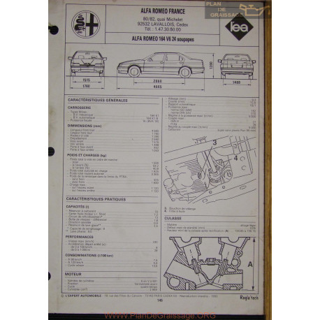 Alfa Romeo 164 V6 24 Soupapes Fiche Technique