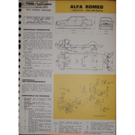 Alfa Romeo Giulette 1600 1800 Berline Carrosserie