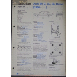 Audi 80 C Cl Gl Diesel Techni 1982