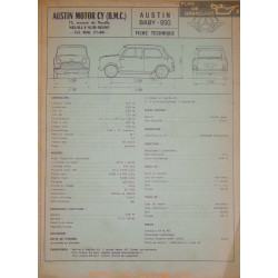 Austin Baby 850 Fiche Technique