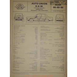 Auto Union Dkw Audi 60 80 90 Fiche Technique