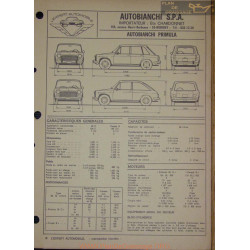 Autobianchi Primula Fiche Technique