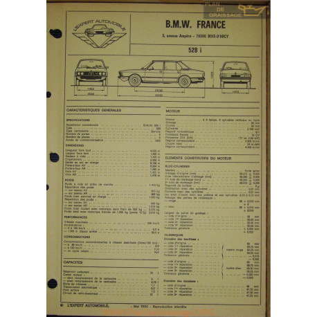 Bmw 528 I Fiche Technique