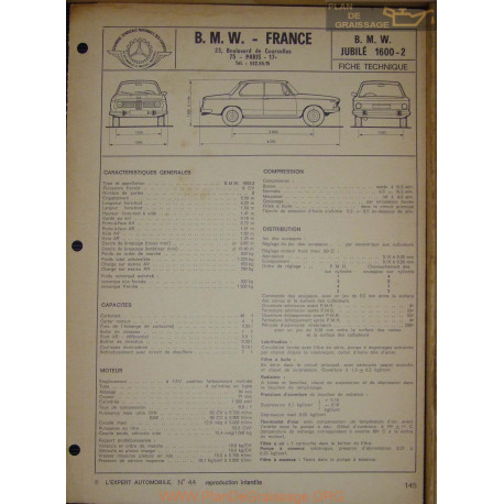 Bmw Jubile 1600 2 Fiche Technique