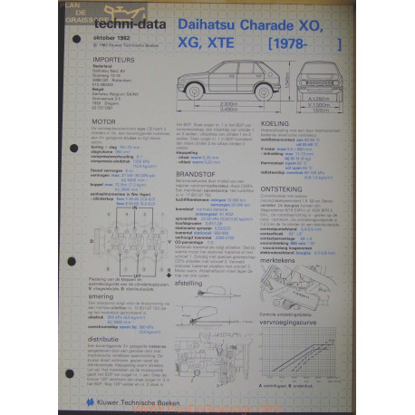 Daihatsu Charade Xo Xg Xte Techni 1982