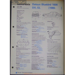 Datsun Bluebird 1600 Dx Gl Techni 1982