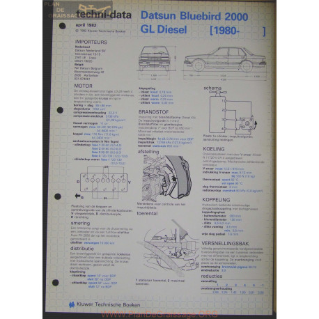 Datsun Bluebird 2000 Gl Diesel Techni 1982