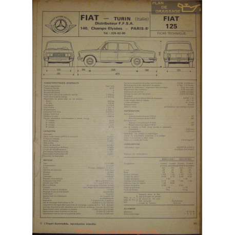 Fiat 125 Fiche Technique